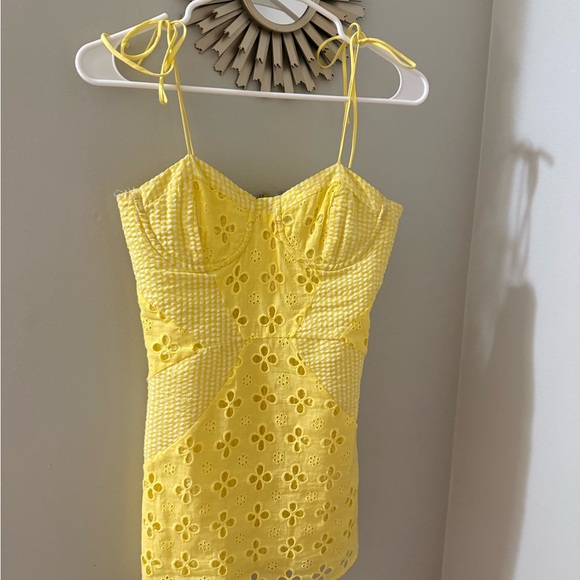 Yellow Floral Lace Women Top - Picture 1 of 2